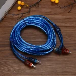 Car Audio Amplifier Cable for Home Cinema Digital Stereo Hi-Fi System 2 RCA to 2 RCA Plug Audio Cable