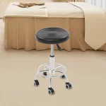 360° Rolling Bar Stool, Adjustable Height Comfortable Rotating Work Chair,Home/Office/Bar/Beauty Salon Chair,Black/White 2
