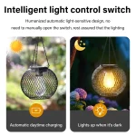 Iron Solar Lights Outdoor Led Solar Hanging Lanterns Decorative Lamp Waterproof Dusk to Dawn Automatic for Garden Porch Balcony 3