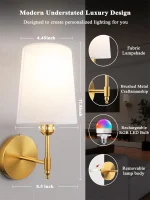Wiring-Free Rechargeable Battery Powered Wall Tape 4000 Mah Dimmable Detachable Bulb and Remote Control, 15 Colors Wireless Wall Lamp for Bedroom and Living Room Corridor Decoration 5