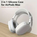 3 in 1 Soft Silicone Skin Protector Headphones Case For Airpods Max Cases Anti Scratch Shockproof Earphone Cover Accessories 2
