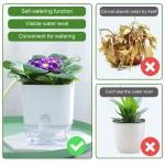 Self Watering Pot Double-deck Magnetic Plastic Self-absorbent Cotton Lazy Flower Pot Fashion Flowerpot Home Garden Pots Supplies 4
