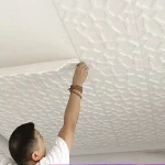 5-20pcs 35*35cm Ceiling 3d Home Bedroom Decor Background Wallpaper Peel Stick Waterproof Decoration Wall Stickers Anti-collision 3