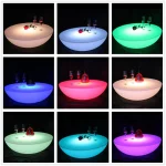 LED Illuminated Furniture, LED Bar Table, D66*H22cm, Coffee Table, Li Battery Rechargeable, Waterproof IP65, Party Event,1PC 6