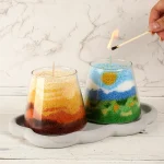 500g/1000g White Sand Wax Ice Flower Wax DIY Candle Making Accessories Supplies Snowflake Wax Candle Landscape Painting Sand Cup 5