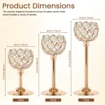 1PC Elegant Gold Silver Metal Glass Candle Holder Tealight Candlestick Christmas Wedding Table Centerpiece Home Decoration 6