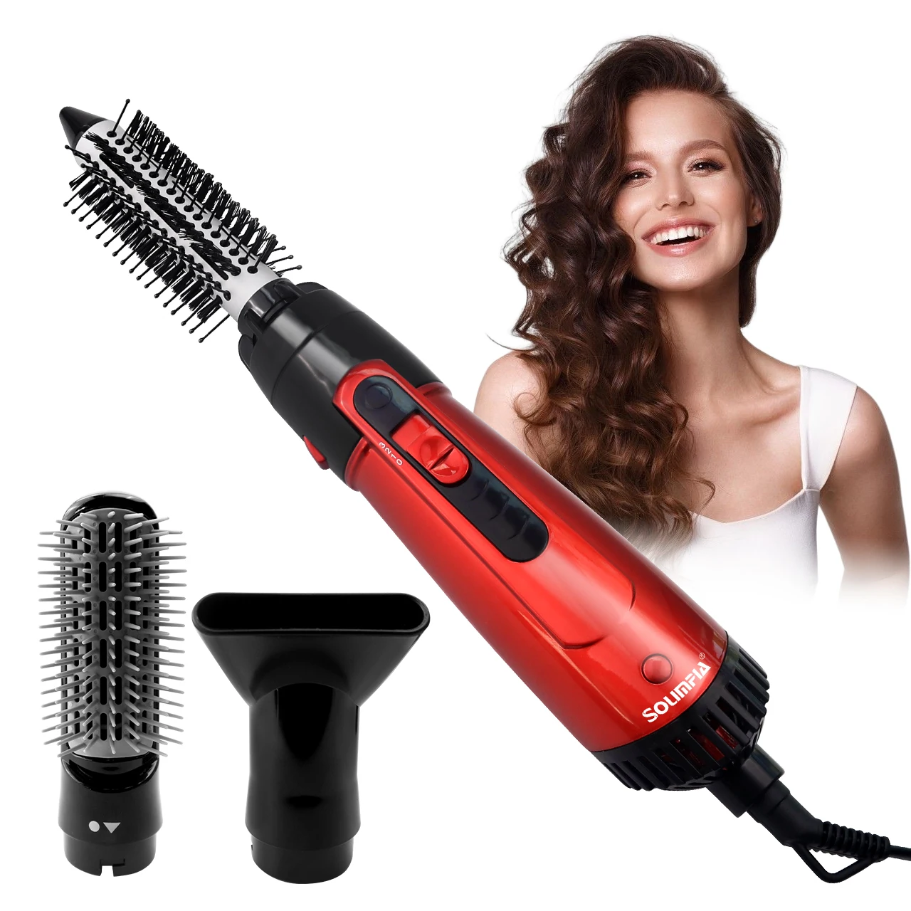Solimpia 3-Head Hot Air Brush Hair Dryer Strong Wind Electric Straightener Curler Roller Comb Blower Styling Tool for Woman 800W Solimpia 3-Head Hot Air Brush Hair Dryer Strong Wind Electric Straightener Curler Roller Comb Blower Styling Tool for Woman 800W