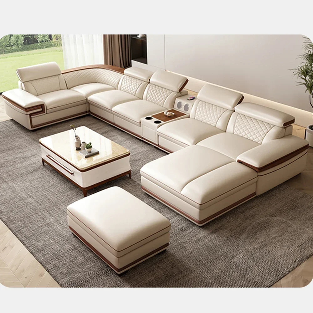 MINGDIBAO Premium Italian Genuine Leather Sofa Set for Living Room with Adjustable Headrests, Bluetooth Speaker, Wireless Charge MINGDIBAO Premium Italian Genuine Leather Sofa Set for Living Room with Adjustable Headrests, Bluetooth Speaker, Wireless Charge