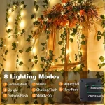LED Plastic Leath Solar Powered Outdoor Fairy Lights IP65 Waterproof 8 Lighting Modes for Christmas Wedding Decoration 3