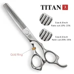 TITAN  Professional barber tools hair scissor Cutting thinning hairdressing shear 5.0/5.5/6.0/6.5inch Japan 440C steel 4