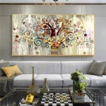 Tree of life by Gustav Klimt Landscape Wall Art Canvas Scandinavian Posters and Prints Modern Wall Art Picture for Living Room 2