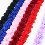 (1 meter) Chiffon lace fabric Webbing Decoration flower gift ribbons crafts Non-woven fabrics base 6