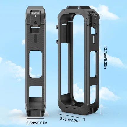 PC/Metal Protective Frame For Insta360 X5 Camera Magnetic Quick Release Action Camera Frame with Cold Shoe Mount Cam Accessories