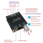 2*50W Bluetooth 5.0 Power Amplifier Class D Audio 10W~200W HiFi Stereo Wireless Music Player Mini USB Sound Card App Digital AMP 3