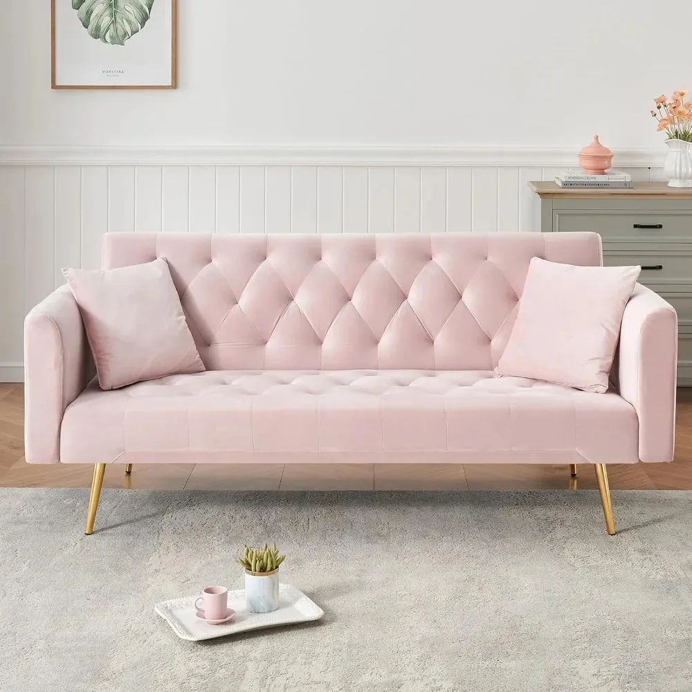 71" Modern Velvet Sofa Bed Futon, Convertible Sleeper Couch with Adjustable Backrest, Tufted Recliner Loveseat with G Customized 71" Modern Velvet Sofa Bed Futon, Convertible Sleeper Couch with Adjustable Backrest, Tufted Recliner Loveseat with G Customized