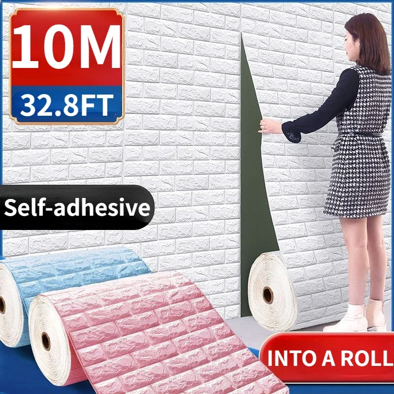 3D Foam Brick Wall Panels Stickers Self Adhesive Waterproof Living Room Wallpaper Wall Decal Home Decor Wallcovering TV Backdrop 3D Foam Brick Wall Panels Stickers Self Adhesive Waterproof Living Room Wallpaper Wall Decal Home Decor Wallcovering TV Backdrop