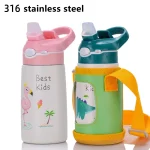 400ML Children Thermos Water Bottle Kids Thermos Mug Baby Duck Billed Straw 316 Stainless Steel Vacuum Flasks Tumbler Thermo Cup 3