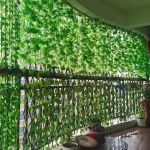 4.4/11M Artificial Plant Green Ivy Leaf Garland Fake Plant Creeper Hanging Vine Outdoor DIY Garden Wall Wedding Party Home Decor 2