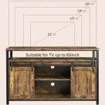 TV Stand for 65 Inch TV, Farmhouse Entertainment Center with Storage, Wood Tall TV Stands for Living Room with, Customized 4