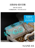 Tech Smart Bed 2 People with King Size Bed Frame Queen, Genuine Leather, Massage, USB, Bluetooth Speaker, and Safe By MINGDIBAO 6