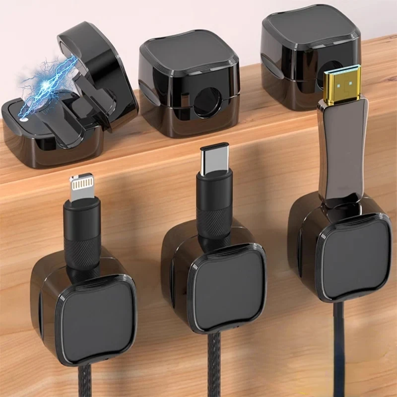 Magnetic Cable Clip Winder Holder Adhesive Wire Keeper Cord Cable Organizer Usb Charging Line Winder For Office Desktop Home Magnetic Cable Clip Winder Holder Adhesive Wire Keeper Cord Cable Organizer Usb Charging Line Winder For Office Desktop Home