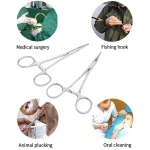 Hand Tool 12.5 16 18cm Hemostatic Forceps Pet Hair Clamp Fishing Locking Pliers Epilation Tools Curved/Straight Tip Cutter Tool 6
