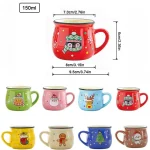 150ML Ceramic Christmas Mugs Cartoon Santa Style Cute Elk Snowman Mousse Cup for Office Home Breakfast Milk Mug Kids Xmas Gifts 6