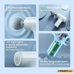 HOMEFISH  Portable Electric Massage Gun  with 4 Interchangeable Heads & LED Light for Full Body Relaxation Electric Massage Gun 2