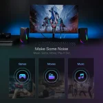 Redragon GS510 Waltz RGB Desktop Speakers, 2.0 Channel PC Computer Stereo Speaker with 4 Colorful LED Backlight Modes, Enhanced 6