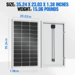 ECO-WORTHY 100 Watt Solar Panel 18 Volt Monocrystalline Solar Panel High Efficiency Module RV Marine Boat Caravan Off Grid 4