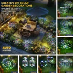 60/90/150/200 LED Solar Fireworks Lights Outdoor Decorative Multicolor Starburst Waterproof Lamps with 8 Modes for Garden Path 2