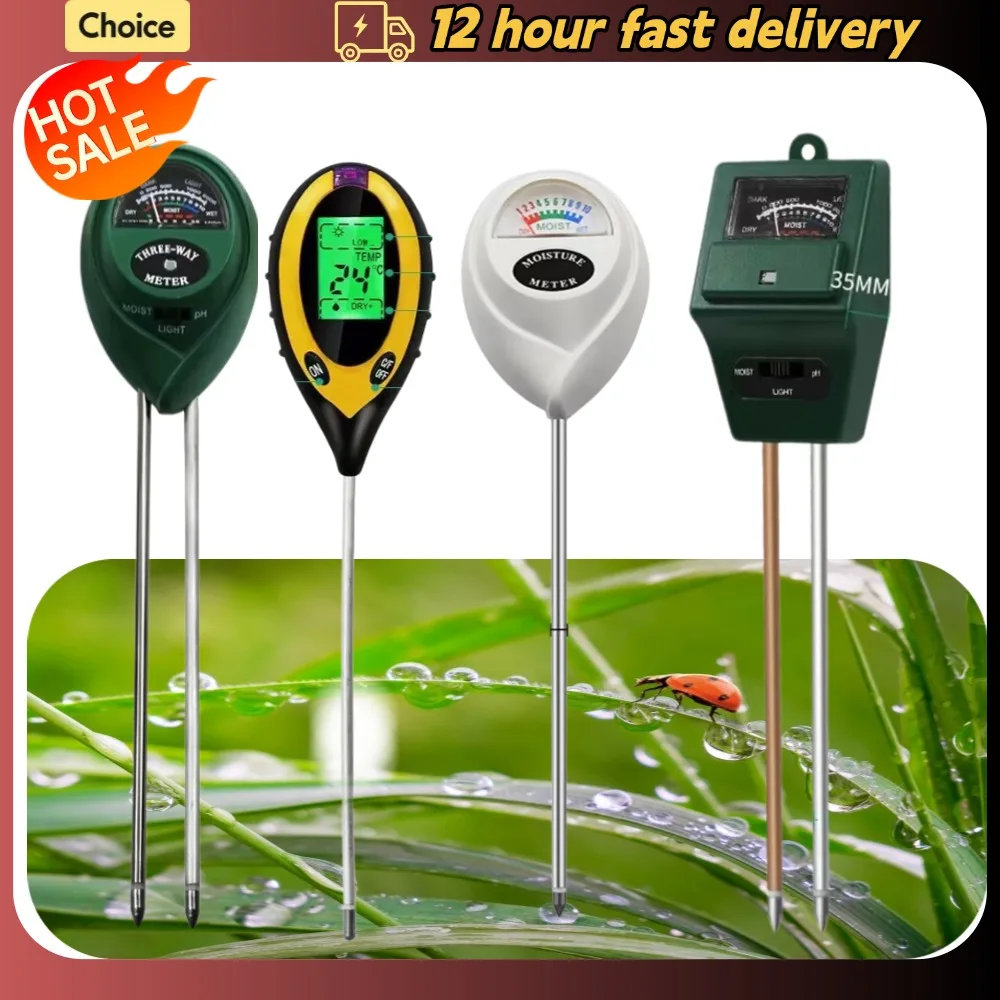 4 in 1 PH Soil Tester Portable Moisture Meter Humidity Thermometer Photometer Water Meter Garden Plants Hydroponics Analyze 4 in 1 PH Soil Tester Portable Moisture Meter Humidity Thermometer Photometer Water Meter Garden Plants Hydroponics Analyze