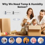 MOES Tuya Zigbee Smart Temperature Humidity Sensor Indoor Hygrometer APP Monitoring Works With Alexa Google Home Battery Powered 3