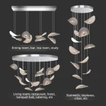 Stair Chandelier High Ceiling Pendant Lights Living Room Chandelier Pendant Lamp for Dining Table Hall Chandelier Glass 2