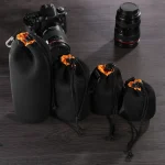 Waterproof Soft Neoprene Camera Lens Pouch Bag Drawstring Protector Case 3