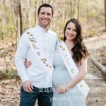 Mommy to Be and Daddy To Be Glitter Satin Sash Gifts for New Dad Mom Gender Reveal Baby Shower Party Favor Decorations Supplies 6