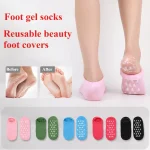 Moisturizing Foot Socks,Silicone Socks for Dry Cracked Feet Women's Foot Socks for Moisturizing,Featuring Massage 2