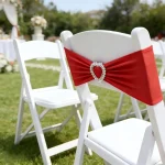 Wedding Decoration Spandex Chair Sash With Love Heart Buckle Stretch Bow Tie For Birthday Party Holiday Festival Celebration 3