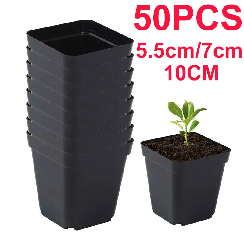 Seedling Pots 50Pcs Square Plant Seeding- Planting Cup Plastic Deep Nursery Tree Pot Flower Plant Container Pot Garden Grow Seedling Pots 50Pcs Square Plant Seeding- Planting Cup Plastic Deep Nursery Tree Pot Flower Plant Container Pot Garden Grow