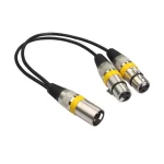 30CM XLR Splitter Male to Dual Female,3 Pin XLR Male to Female Splitter Audio Adapter Cable for Mic Amplifier Speaker Mixer 5