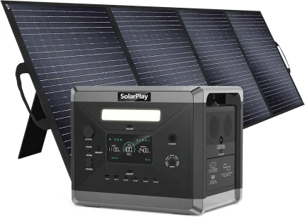 SolarPlay Portable Power Station 2400W(Peak 4800W), 2160Wh Solar Generator with 400W Panel LFP Battery 1.5Hrs Fast, Customized