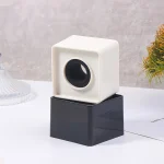1Pc Square Microphone Flag Mic Station Cube Interview Box Holder Reporter Decor Flags News Accessories 5