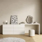 Luxury Dressing Table Drawer White Makeup Mirror Corner Desk Dresser Table Cabinet Organizers Storage Penteadeira Home Furniture