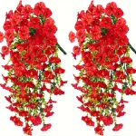 2pcs UV-Resistant Artificial Morning Glory & Eucalyptus Hanging Decor - Perfect for Home, Garden, Weddings | Versatile Outdoor 4