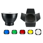 AA60-Barn Door Reflector Honeycomb Grid 4 Color Filter Set For 18Cm Standard Reflector For Godox Photo Studio Flash Accessories
