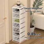 1 Piece Dustproof Single-Row Multi-Layer Shoe Rack, Shoe Storage Organizer, Entryway Furniture Shoe Cabinet, Easy to Assemble and Space-Saving, Suitable for Entryway, Closet, Living Room, Bedroom 4