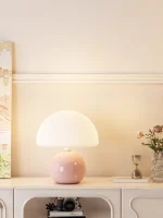 A pink/orange/red/white/beige USB socket decorative table lamp for room light decorative lamp, night light, desk light. 4