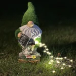 Solar Garden Gnome Watering Can Statue Light Whimsical Garden Statue Decor For Outdoor Courtyard Garden Lawn Landscape Decor 4