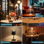 Rechargeable LED Table Lamp Touch Switch 3 Levels Dimmable Desk Lights Bar Club Dinner Creative Decorative Ambient Lighting 6