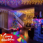 NEW 162/96LED Solar Icicle Outdoor Christmas Lights 8 Modes Waterproof Fairy Lights for Home Party Halloween Holiday Decoration 5